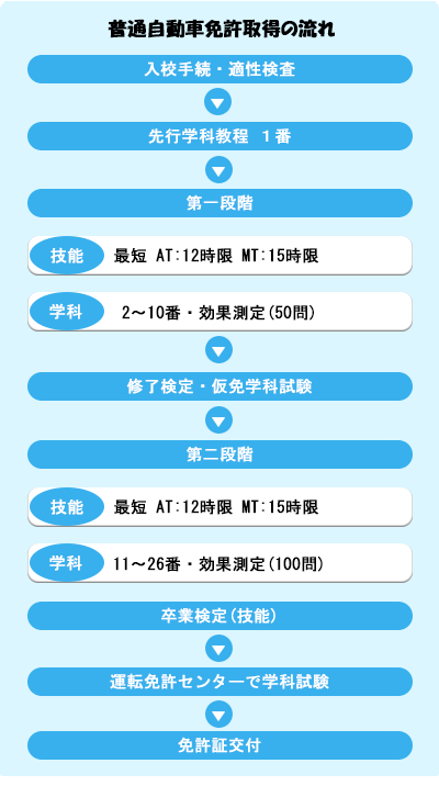 普通免許取得の流れ